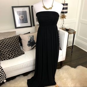 Strapless Maxi dress + Leopard Necklace